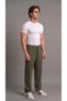 Men's Khaki Comfortable Fit Loose Cut Baggy Parachute Pants with Side Pockets - 3