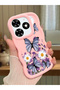 Tecno Spark 20 Compatible Case Camera Protector Pink Silicone Couple Phone Case Butterfly Pattern