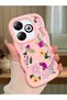 Infinix Smart 8 Compatible Case Camera Protector Pink Silicone Couple Phone Case Cover Floral Pattern