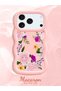 iPhone 17 Pro Max Compatible Case Camera Protector Pink Silicone Couple Phone Case Floral Pattern - 2