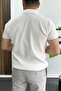 Men's Polo Neck Lycra T-Shirt White Edw491 - 3