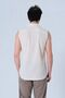 Sleeveless Cream Men's Shirt Office and Vacation Combination Oversized Size 100% Cotton - 4
