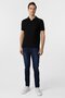 Regular Waffle Fabric V-Pocket Polo Collar Breathable Black T-Shirt - 7
