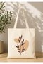Vintage Boho Patterned Printed Raw Fabric Bag Organic Tote Bag