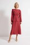 Women's Maxi Hijab Dress Long Sleeve Crew Neck Belted Modal Fabric Daily Casual Modern Stylish - 4