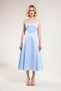 Women's Square Neck Thick Strap A-Line Midi Satin Woven Cocktail Evening Dress Casual Comfortable Modern - 4