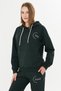 Women's Cotton Hooded Sweatshirt Set with Pockets Petrol Green 8513-P.Y - 3