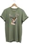 Unisex T-Shirt with Horned Deer Print – Wildlife and Nature Themed Graphic Design