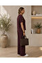 Women's Black Shoulder Button Detailed Short Sleeve Wide Leg Two-Piece Set - 2