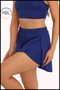 Women's Blue/Blue Shorts Form Bikini Bottom with Pockets, Elastic Laces, and Side Slits - 5
