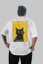 For the Love of Cats 29 Cats Printed White Oversize T-Shirt 100% Cotton Unisex Cat Lover Premium Design - 2