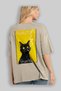 For the Love of Cats 29 Cats Printed Beige Oversize T-Shirt 100% Cotton Unisex Cat Lover Premium Design - 3