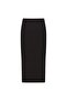 Brown Ribbed Knit Midi Skirt - 5