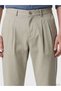 New Season from Güli̇s Gi̇yi̇m Beige Regular Fit Gabardine Men's Pleated Trousers - 4