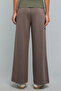 Solid Wide Leg Pants with Drawstring Waist - 4