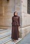Women's Front Detail Gathered Waist Skirt Suit Brown - 2