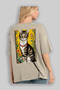 For the Love of Cats 106 Cat Printed Beige Oversize T-Shirt 100% Cotton Unisex Cat Lover Premium Design - 3
