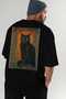 95 Cats for Cat Lovers Printed Black Oversize T-Shirt 100% Cotton Unisex Cat Lover Premium Design - 8