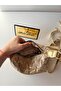 Women's Gold Glitter Star Embossed Mini Shoulder Bag - Stylish Baguette Bag for Daily Use - 4