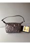 Women's Silvery Anthracite Star Embossed Mini Shoulder Bag - Stylish Baguette Bag for Daily Use - 5