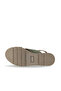 Khaki Suede-Leather Women's Wedge Heeled Sandals - 5