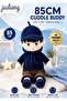 Streetwear Style Plush Girl Doll 85cm Soft Stuffed Toy with Cap & Jacket Outfit – Red & Black