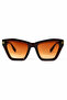 Unisex Dark Brown Frame Brown Glass Sunglasses - 5