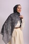 Ahenk Gradient Patterned Double-Sided Shawl - Gray Anthracite - 5