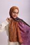 Ahenk Gradient Patterned Double-Sided Shawl - Cinnamon Pink Brown - 4