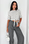 Paris Mood Polka Dot Tie Detail Crop Blouse