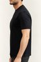 Men's Regular Cut Textured Logo Detailed Round Neck Cotton Short Sleeve Navy Blue T-Shirt - 3