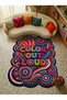 Sdt Multi-Colored Artistic Mystical Motif Bohemian Woven Base Decorative Carpet Sdt1522 - 2