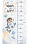 Space Themed Children's Height Meter Wall Sticker Astronaut and Rocket Kids Room Decor - 2