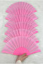 Candy Pink Bridal Bridesmaid Fan, Bride Bachelorette Party Henna Wedding Nikah Engagement Gift 6 Pieces