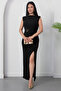 Crew Neck Side Gathered Dress with Buckle K-251605 - 3