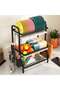 Multi-Functional Kitchen Drying Rack Stand, Large Capacity 3-Level Dish Organizer with Removable Drip Trays, Durable Metal Construction and Side Storage Accessories - 5