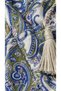 Green Shawl Patterned Women's Dress with Tassels - 4