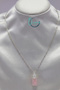 Pink Quartz Natural Stone Pendant in a Bottle Stainless Steel Chain 45 cm - 4