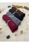 Combed Cotton Shawl Set of 4 Soft Textured Jersey Combed Cotton Shawl Set with Shawl Clip as a Gift (Bordo-Fume-Black-Aci Brown)