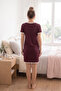 Pure Elegance Crew Neck Short Sleeve Knitted Maternity Nightgown - 4