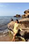 Women's crew neck sheer beach dress