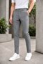 Men's Smoked Slim Fit Striped Lycra Side Pocket Ankle Length Plain Fabric Trousers