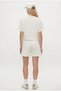 Women's Molly 100% Cotton Elastic Waist Shorts Crop T-Shirt Knitted Ecru Bottom Top Set - 5