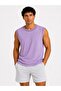 Men's contrast trim sleeveless tank top crew neck summer basic tank top - purple - 3