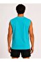 Men's contrast trim sleeveless tank top crew neck summer basic tank - turquoise - 4