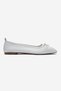 Sosa White Skin Genuine Leather Blunt Toe Bowknot Women's Ballerina Shoes - 4
