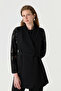 Shawl Collar Belted Sparkling Sleeve Detail Black Suit 1778 - 5
