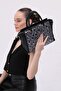 Black Suede Paneled Quilted Women's Shoulder Bag - 4
