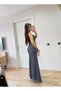 Sleeveless Shirred Long Dress - Smoked - 4