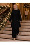 Women's Cupra Hakim Collar Button Detailed Waist Drawstring Tunic Trousers Hijab Two-Piece Set